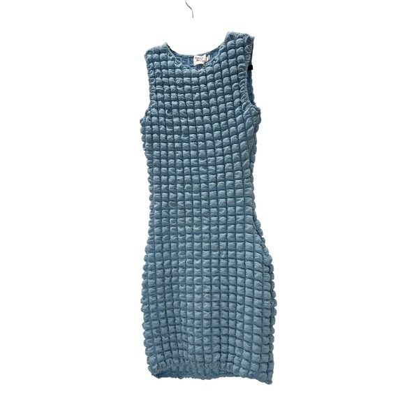 Princess Polly Dresses & Skirts - Princess Polly Blue Popcorn Textured Bubble Bodycon Mini Dress Womens Size 2 Y2K